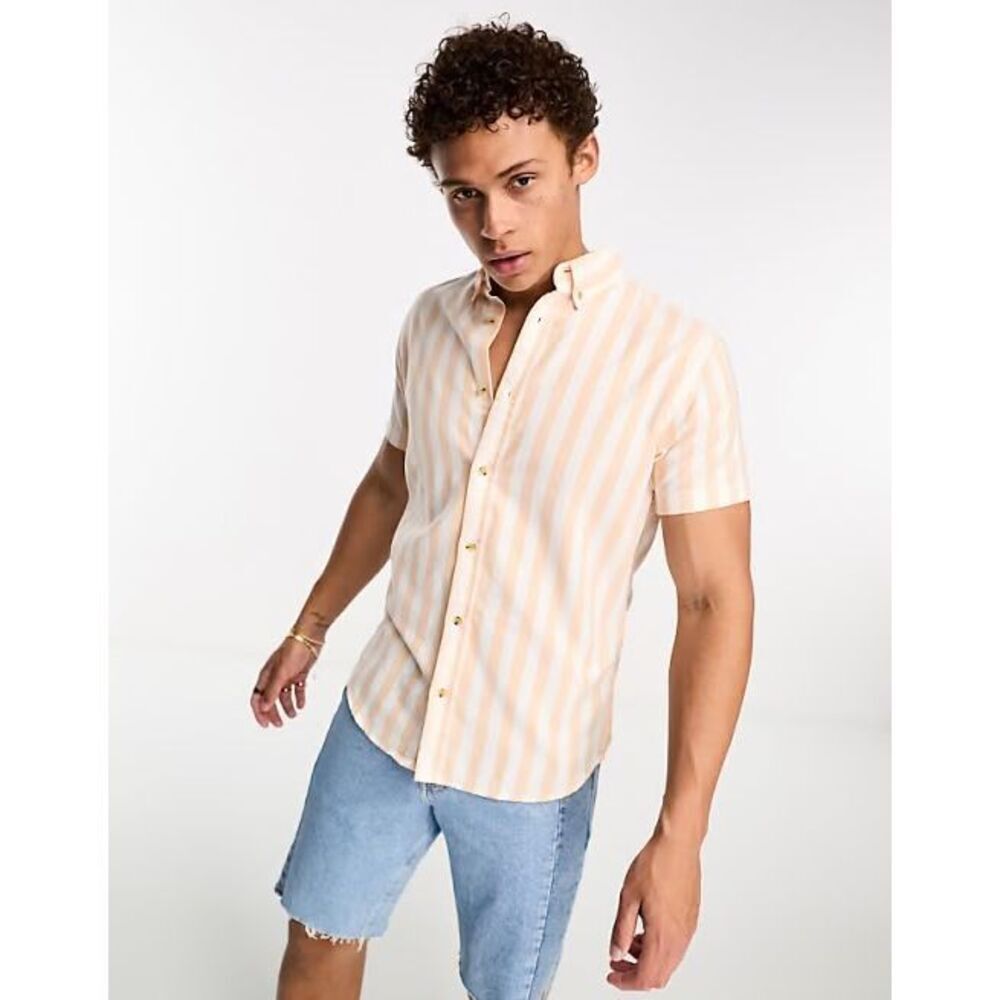 ✨ASOS Design Striped Button Down Short Sleeve Sz XL Shirt✨